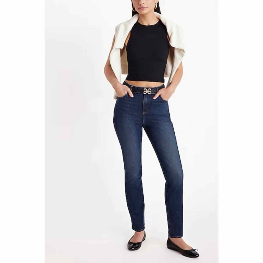 Express 90s High Rise Stretch Skinny Jeans‎ Dark Blue Size 10 Long